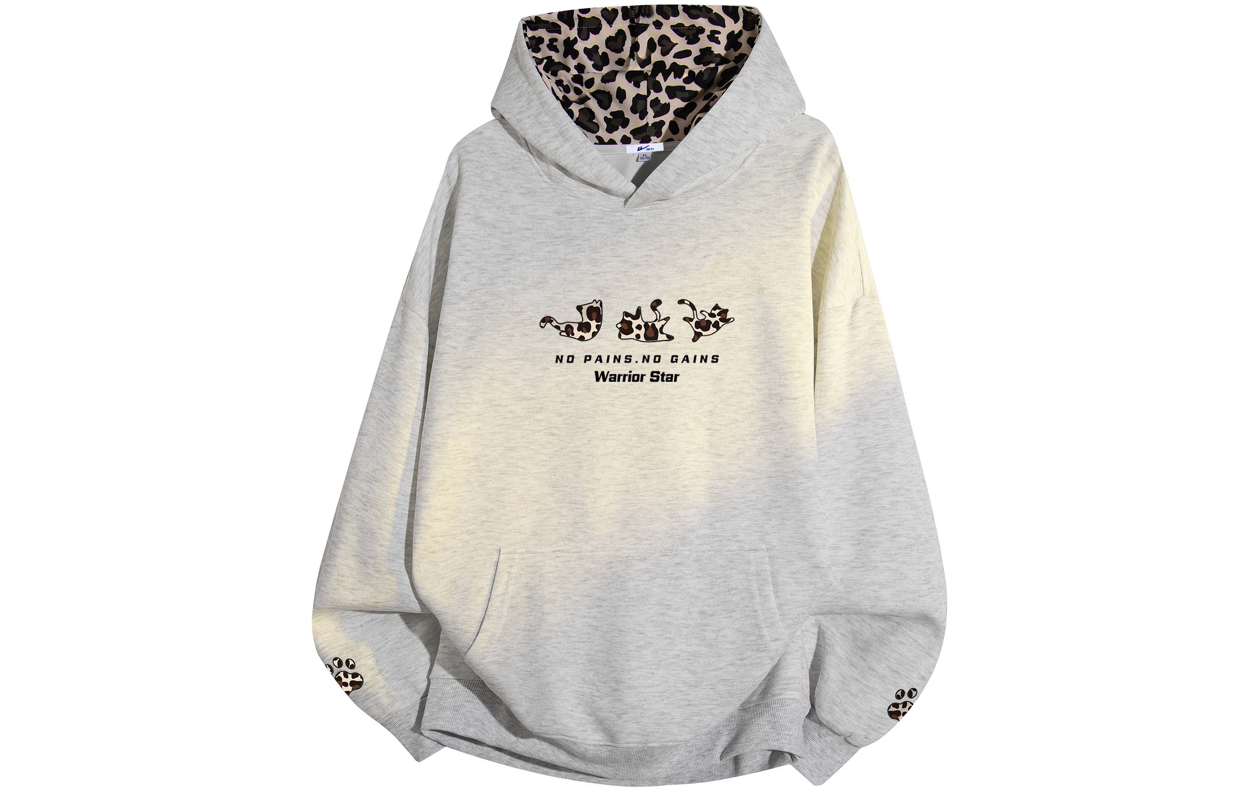 

Толстовка Unisex Hooded Moderate Regular WARRIOR, белый heather серый