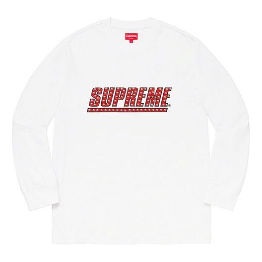 

Футболка ss20 week 4 studded ls top logo tee Supreme, белый
