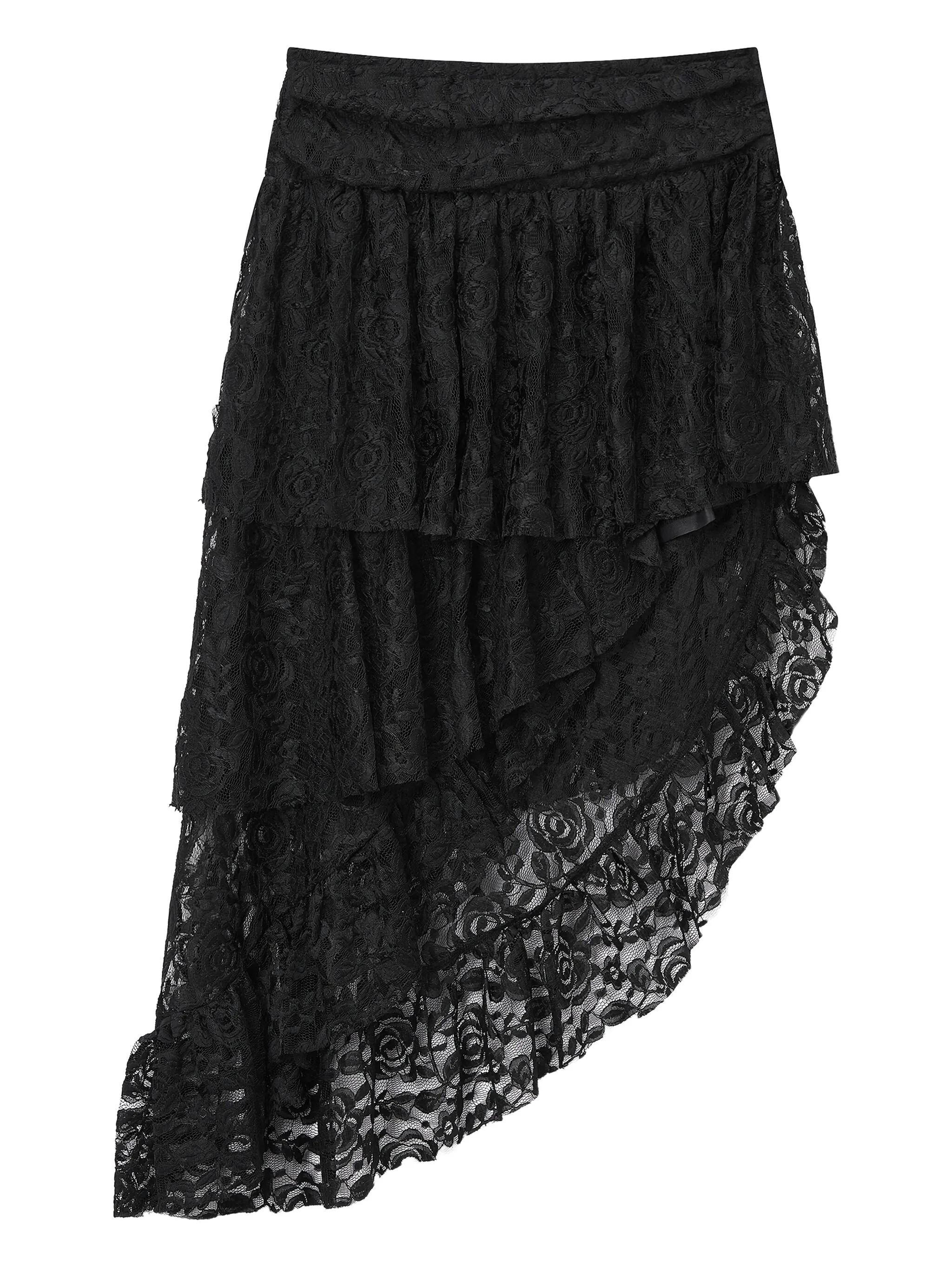 

Кружевная юбка мини асимметричного кроя B+Ab, черный