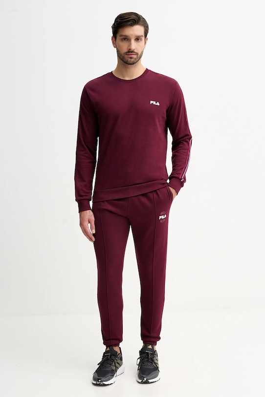 

Хлопковый спортивный костюм Fila, бордовый