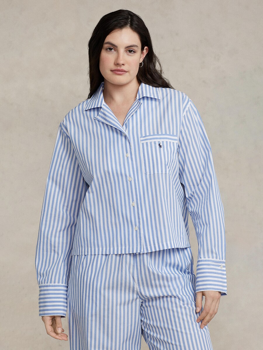 Пижама Polo Ralph Lauren  Long Sleeve PJ Set - Shirting Stripes, цвет Light blue/White — фото 4