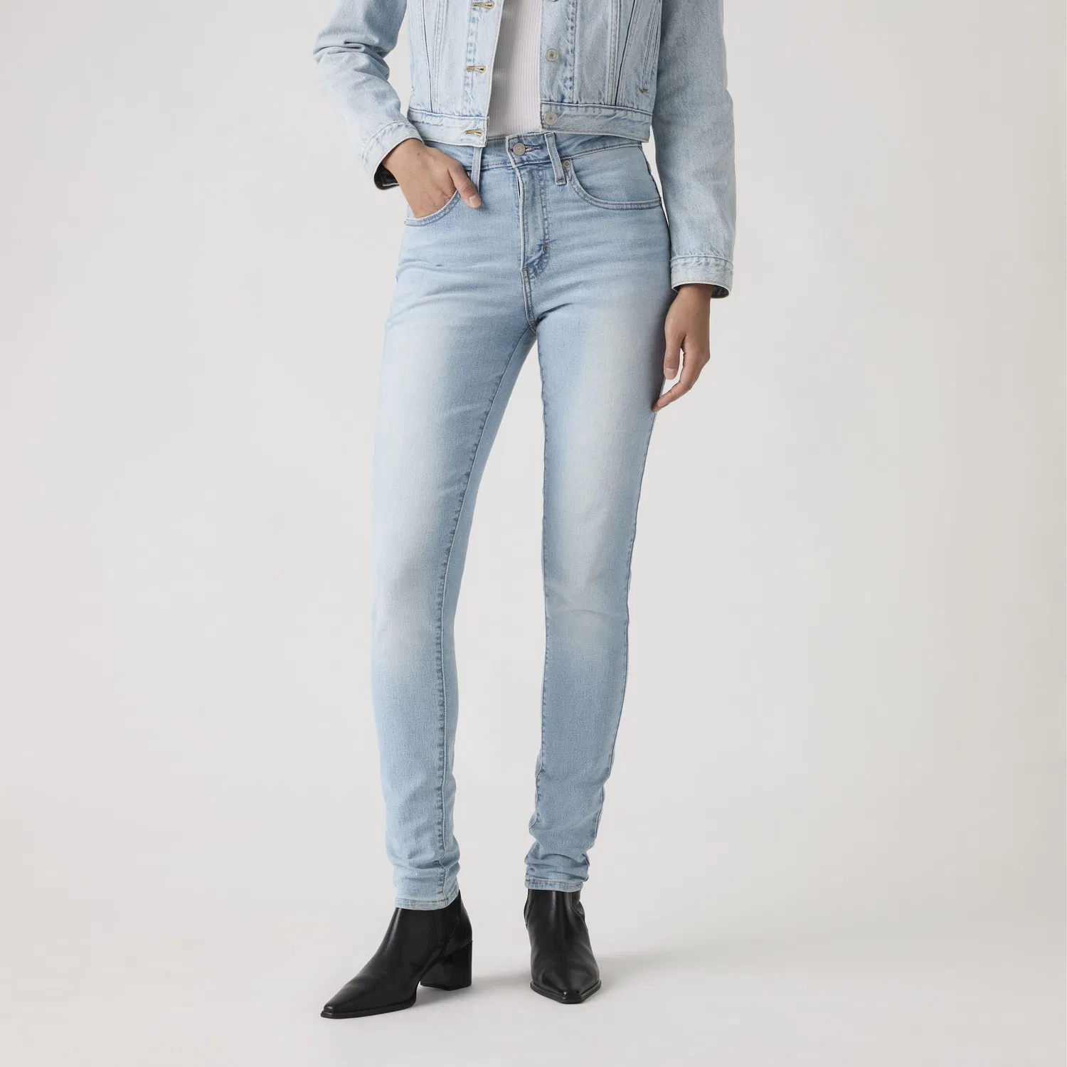 721 Джинсы-скинни с высокой посадкой для женщин Levi's, Light Wash — фото 2