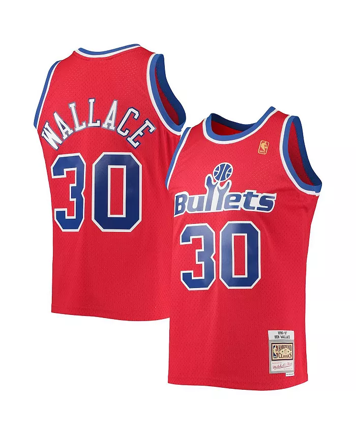 

Мужская баскетбольная майка Ben Wallace Washington Bullets Hardwood Classics Swingman, сезон 1996-97, красная Mitchell & Ness