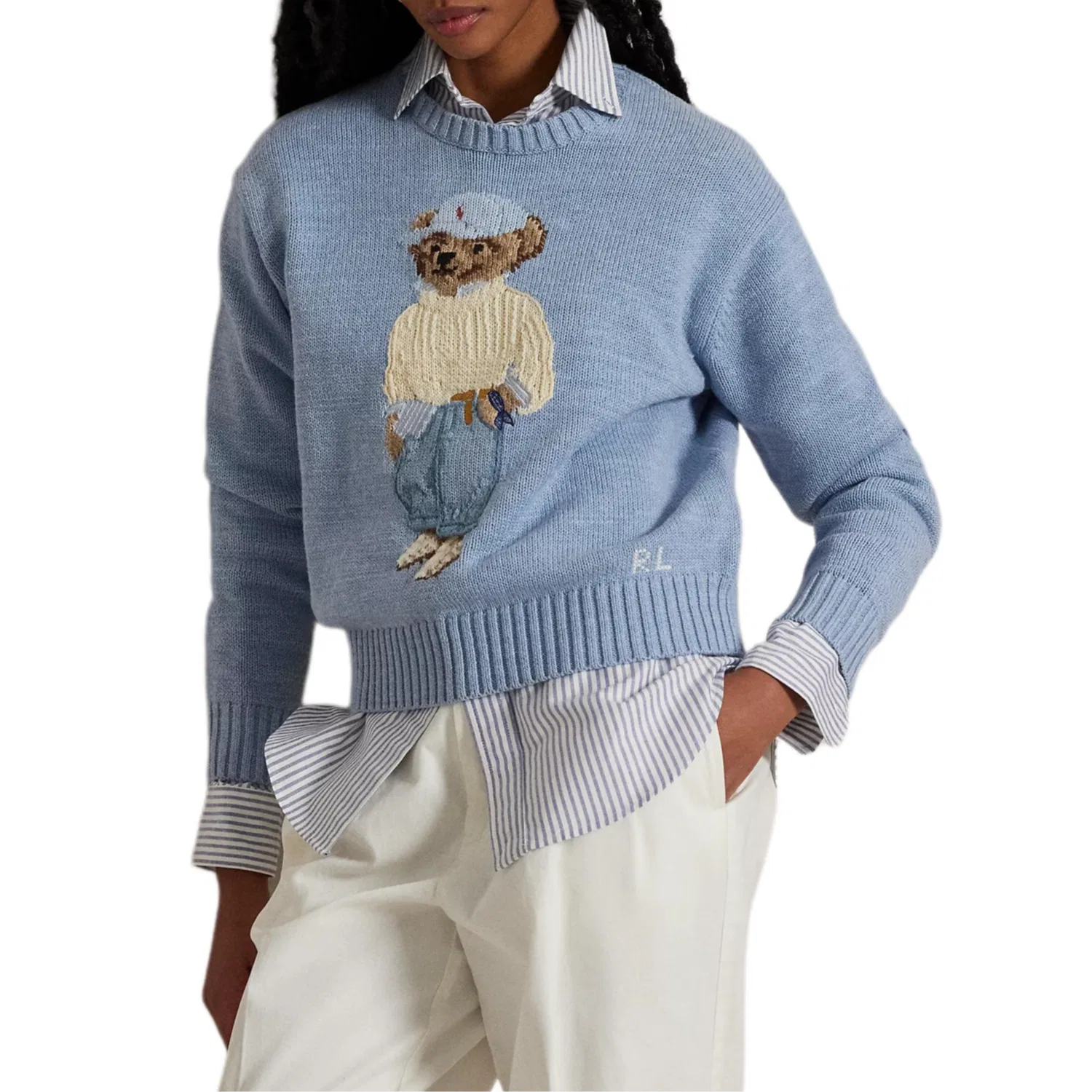 Свитер Polo Bear с вышивкой мишки Polo Ralph Lauren синий — фото 4