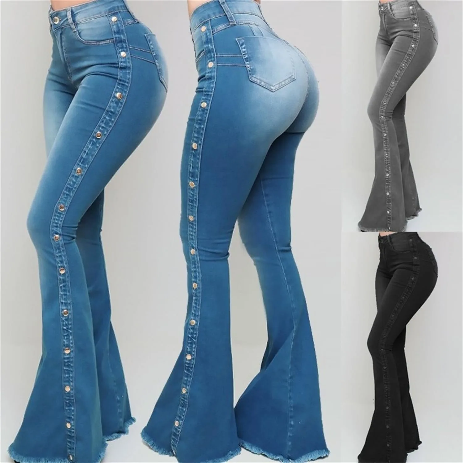 Женские джинсы Andongnywell Bootcut с высокой посадкой и эффектом подтяжки ягодиц — фото 2