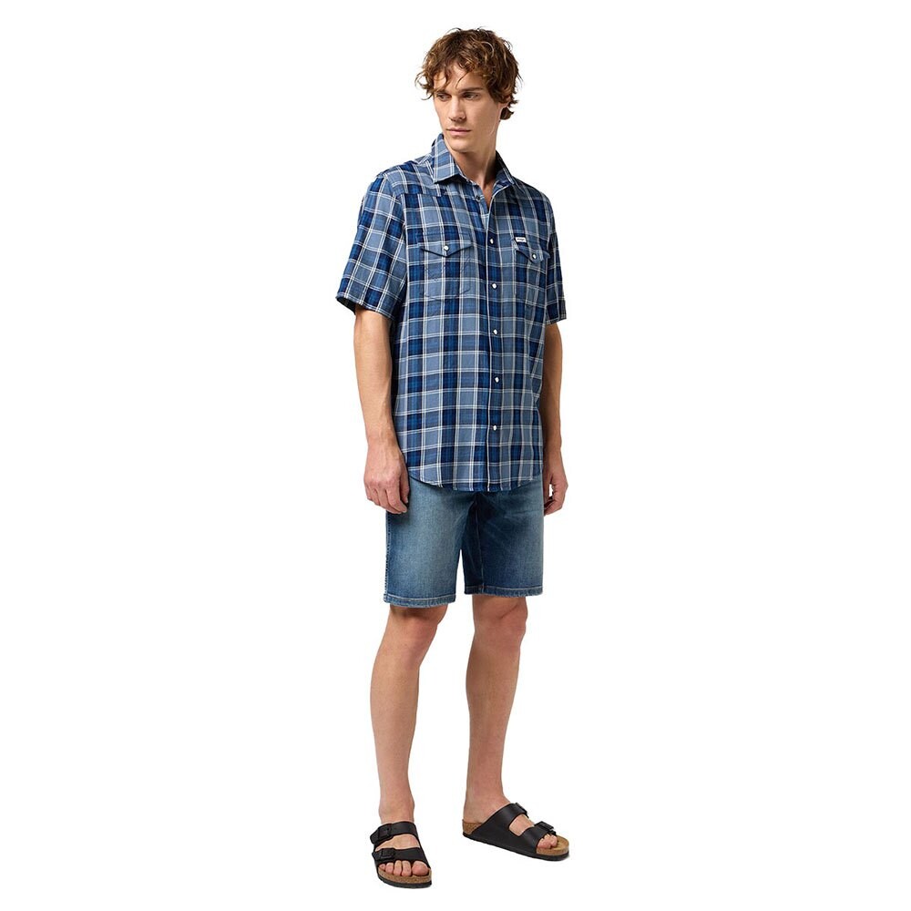 

Рубашка с коротким рукавом Wrangler 112350509 Western, синий