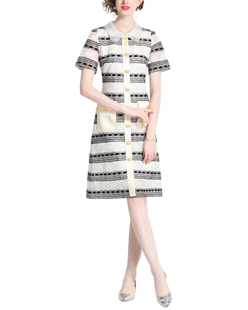 

Платье миди Тина Tina, цвет white & black print