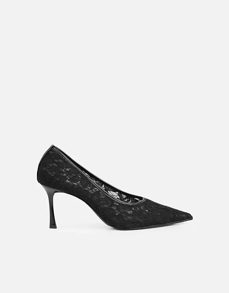 Туфли-лодочки SIMMI Shoes Luka на низком каблуке с черным кружевом