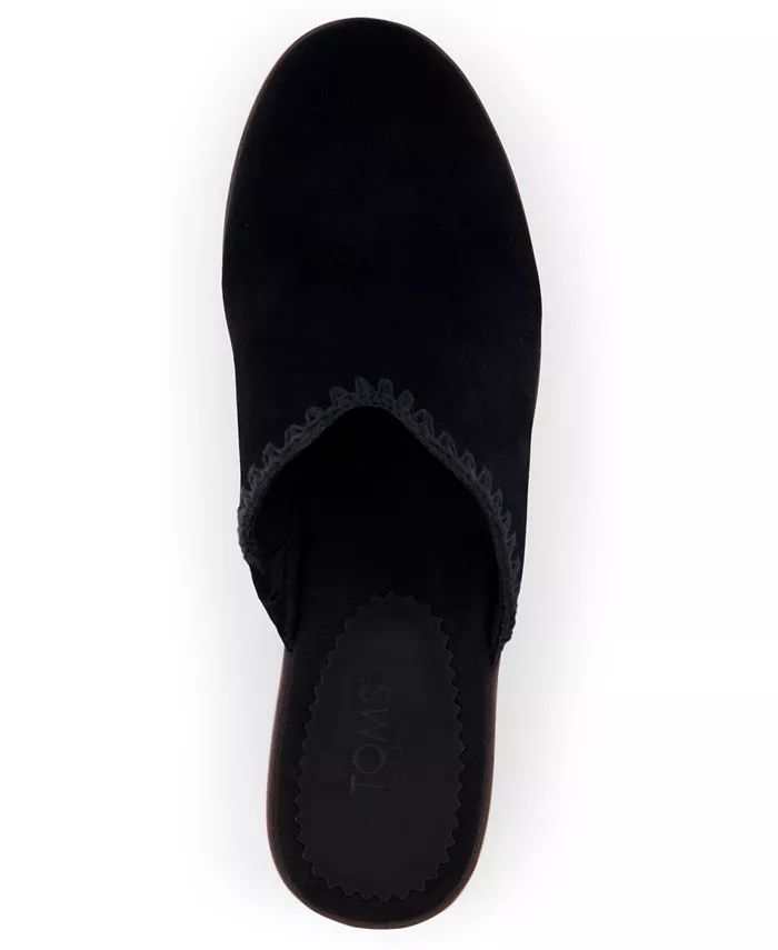 Женские мюли-клоги Addison из замши с деревянной подошвой TOMS, коричневый/бежевый — фото 4