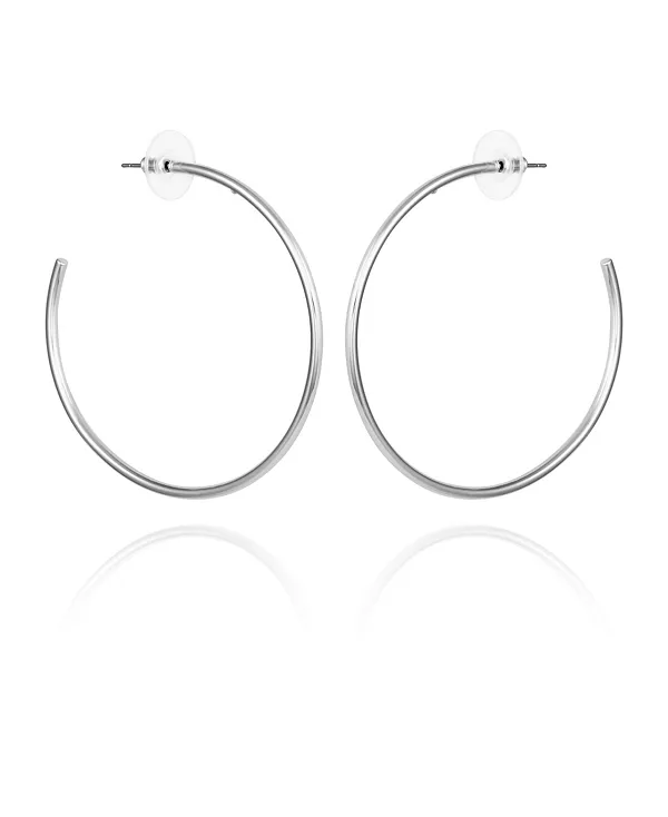 

Большие открытые серьги-кольца серебристого тона Vince Camuto, silver-tone