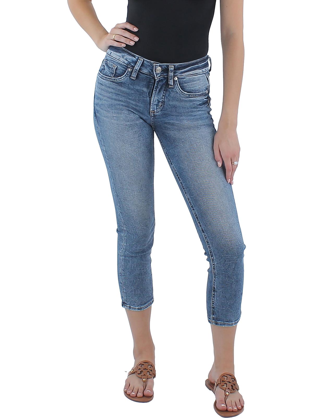 

Женские джинсы-капри Britt Curvy Fit с низкой посадкой Silver Jeans Co., индиго