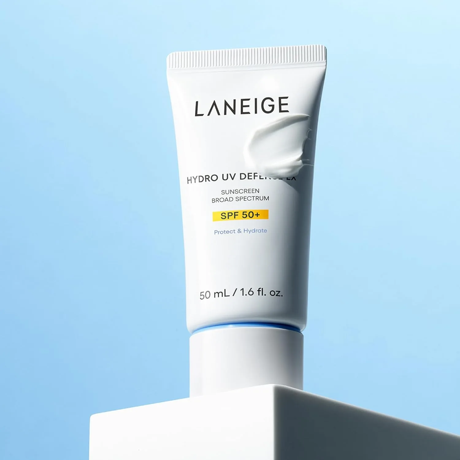 Солнцезащитный крем LANEIGE Hydro UV Defense SPF 50+. Гипоаллергенный, протестирован дерматологами. Корейский комплекс защиты от солнца широкого спектра действия, не оставляет белых следов., Clear — фото 3