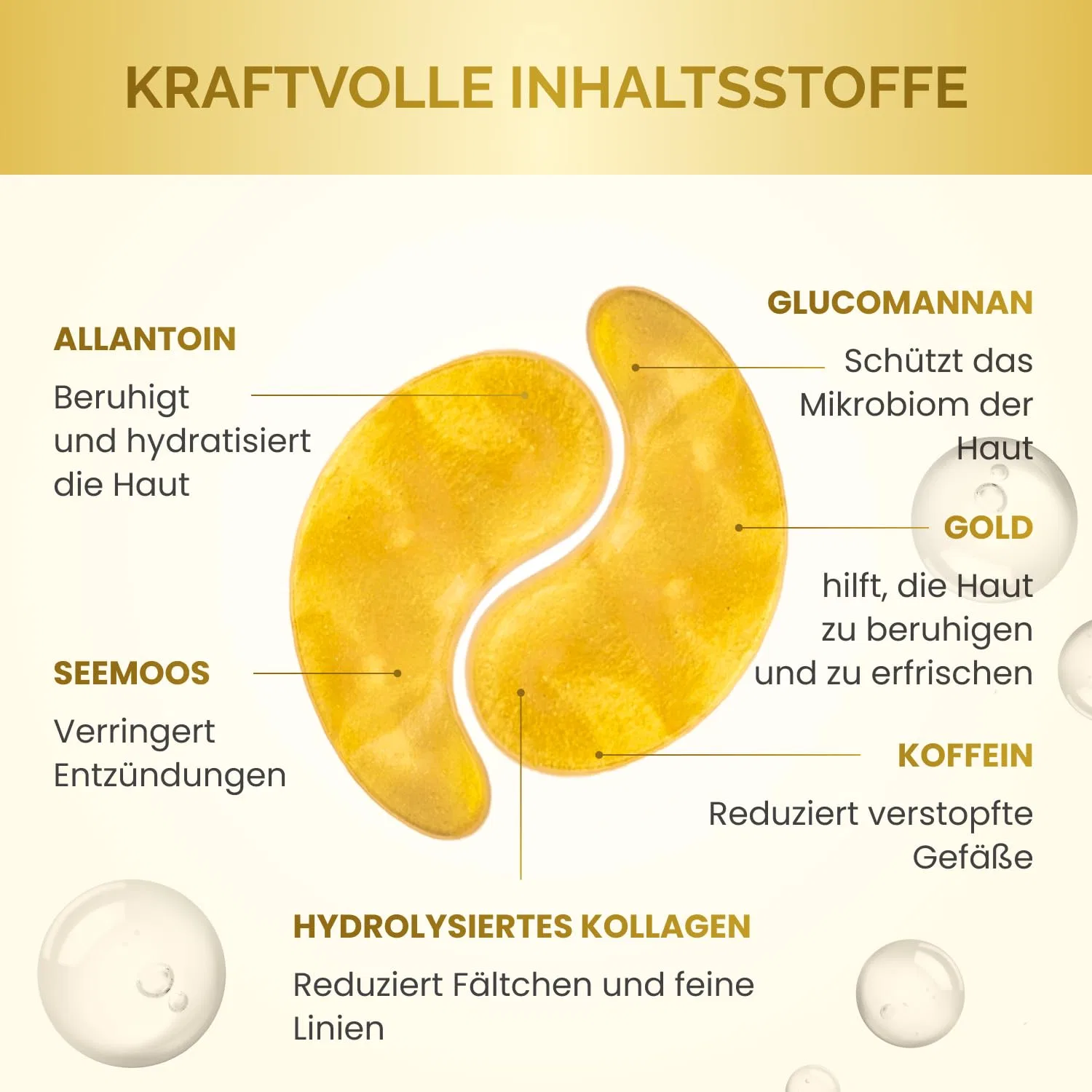 Патчи для глаз PLANTIFIQUE, 30 пар, с коллагеном и кофеином Plantifique, Gold 30Pack — фото 3
