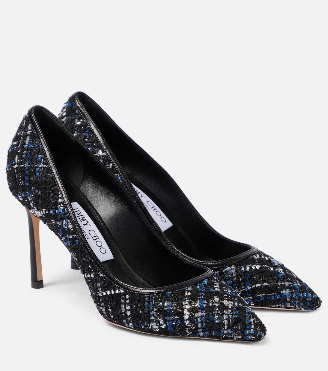 Твидовые туфли Romy 85 Jimmy Choo, Black Mix