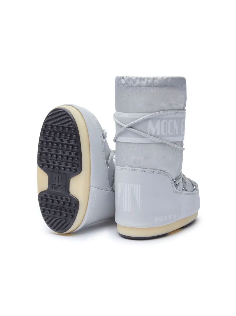 Сапоги с закругленным носком и логотипом Moon Boot Kids, серый — фото 4