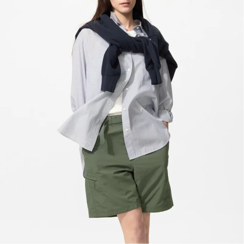 Шорты Casual Unisex UNIQLO, темно-оливковый — фото 4