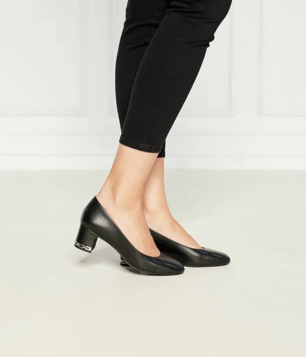 Туфли-Лодочки June Flex Mid из кожи на широком каблуке Michael Kors, черный — фото 2