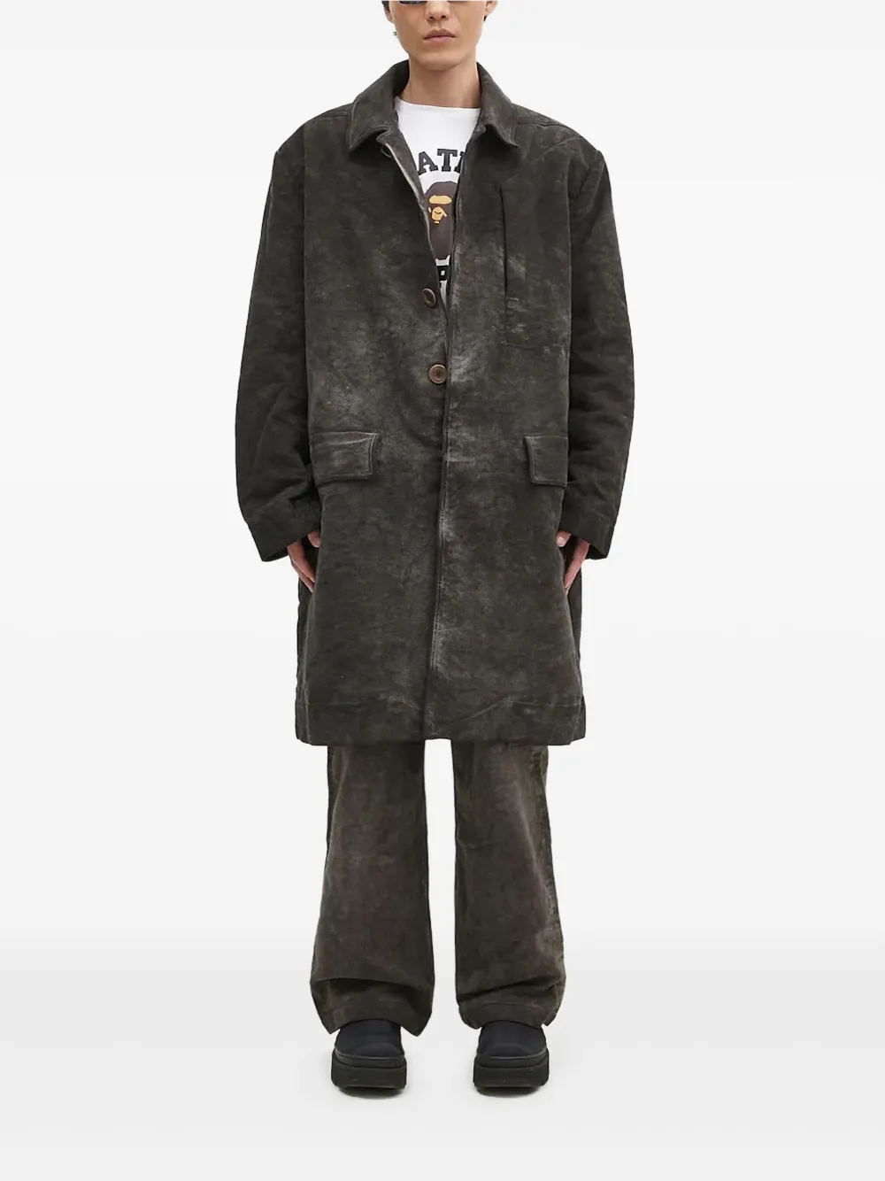 

Пальто с накладными карманами Rick Owens DRKSHDW, серый