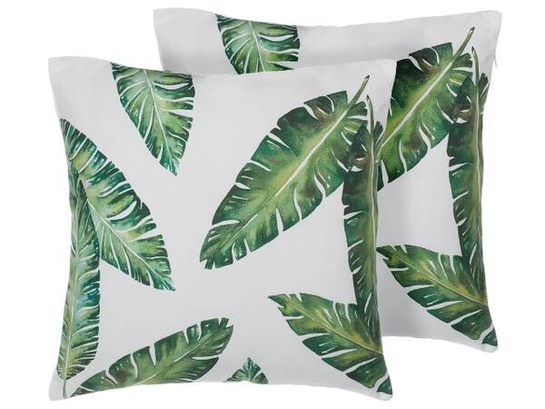 

Подушка Beliani 2 шт DIANELLA, 45x45x45 см цвет dunkelgrün/grün/weiß
