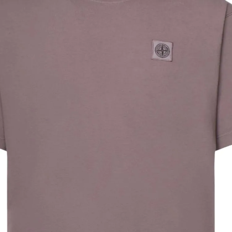 STONE ISLAND Футболка мужская Purple Gray Crew Neck — фото 4