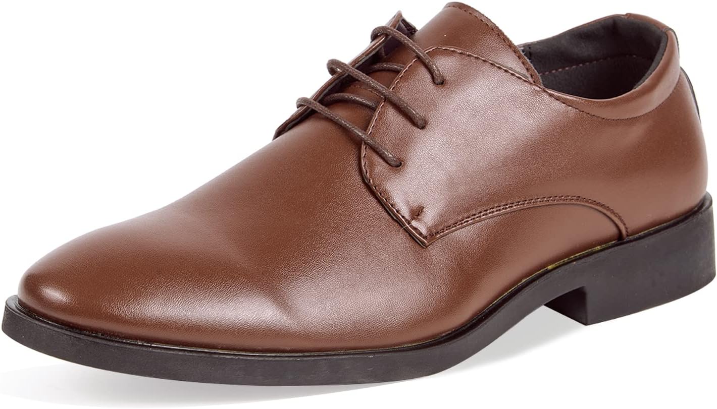 

Мужские классические туфли современного стиля на шнуровке, формальные и повседневные, для бизнеса, свадьбы и работы, без шнурков, размеры США 4-13 Glonalnt, коричневый