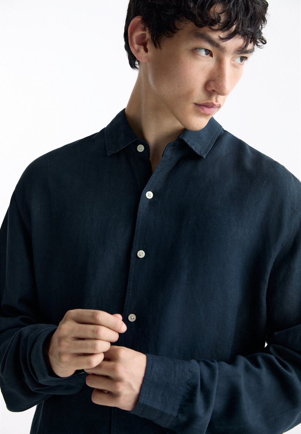 

Рубашка PULL&BEAR, темно-синий