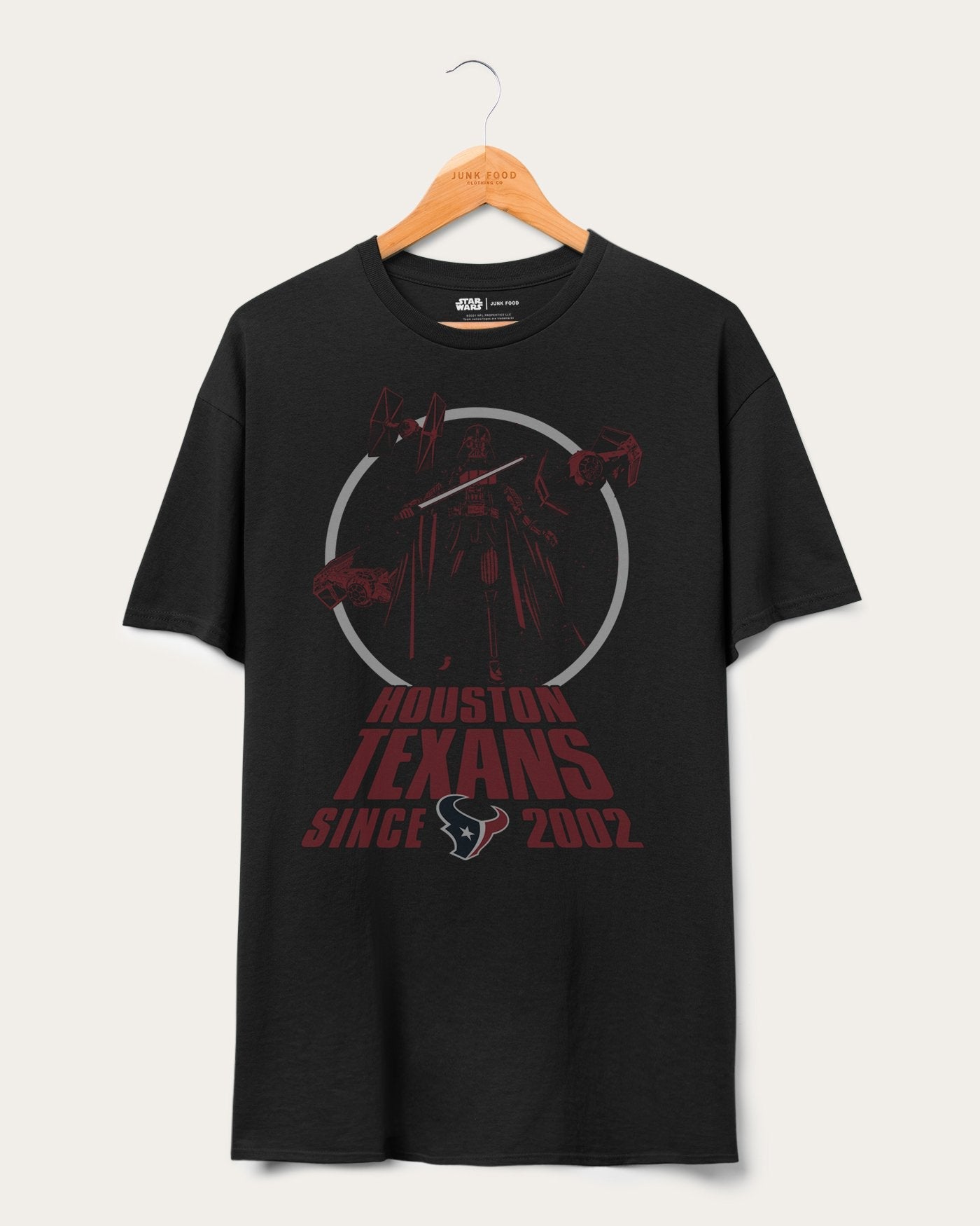 

Футболка Texans Star Wars Title Crawl Junk Food Clothing, черный