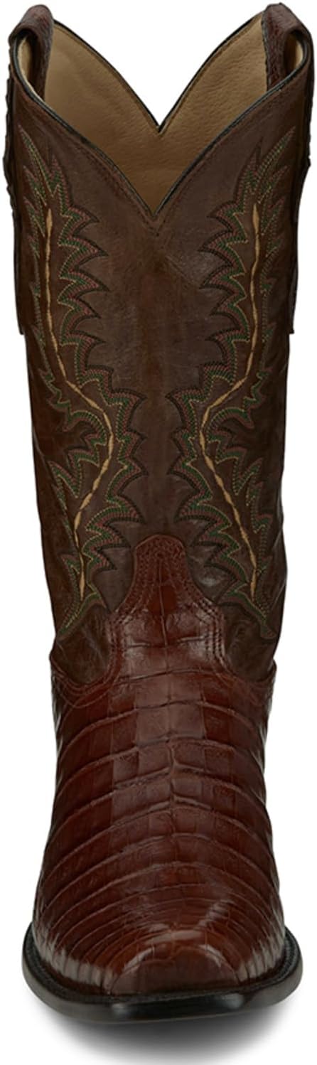Мужские вестерн-бутсы Tony Lama Chasi Exotic Caiman с широким квадратным носком - Sp1012, Cognac — фото 4