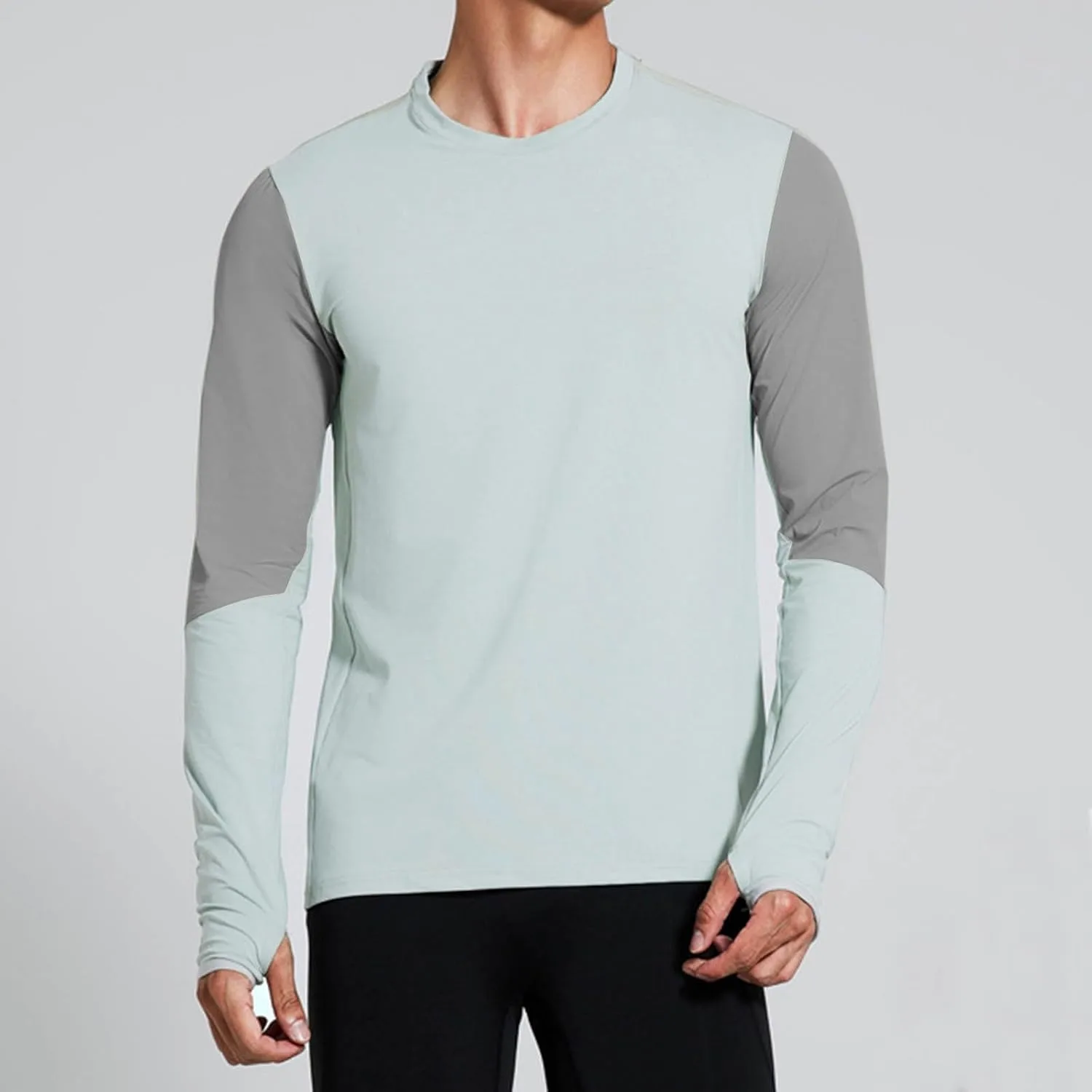 Мужская футболка с длинным рукавом Casual Stylish Lightweight Regular Fit Color Block — фото 2