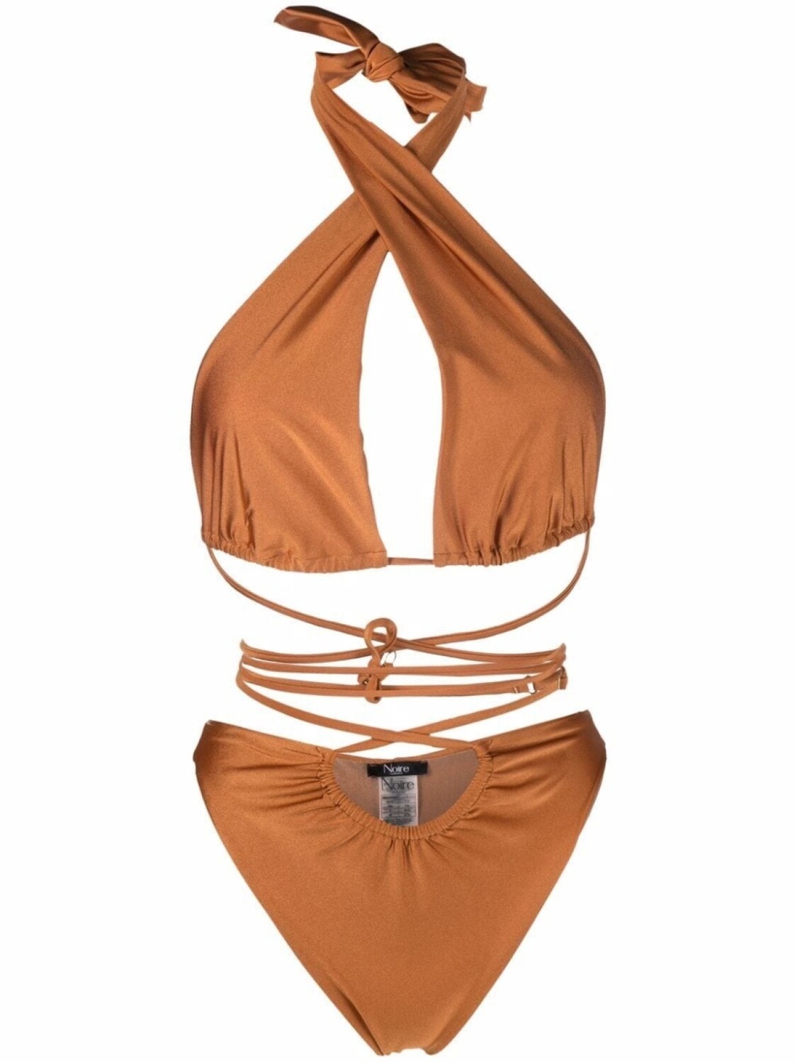 

Noire Swimwear купальник с вырезом халтер, нейтральный цвет