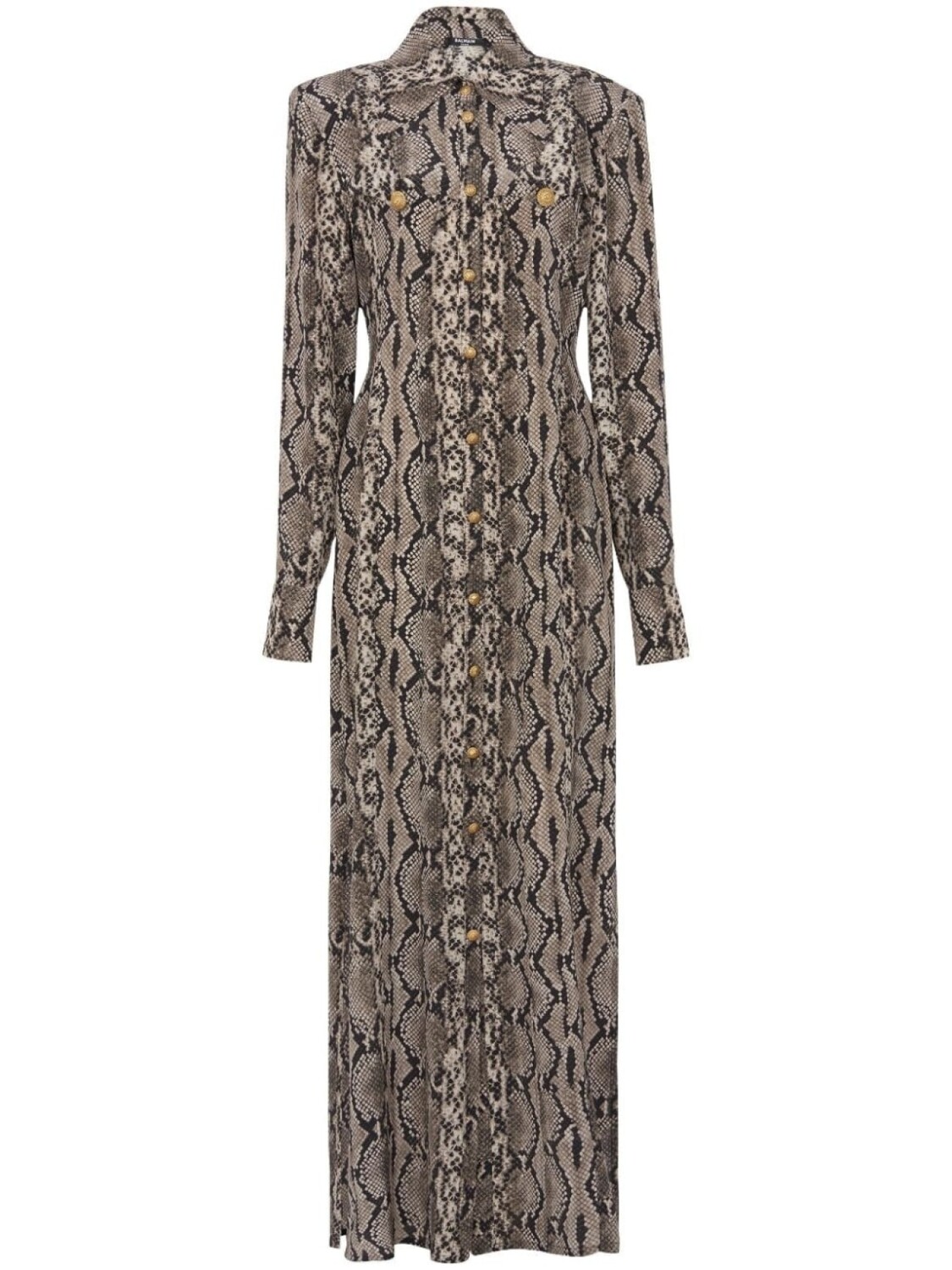 

Balmain платье-рубашка со змеиным принтом, коричневый