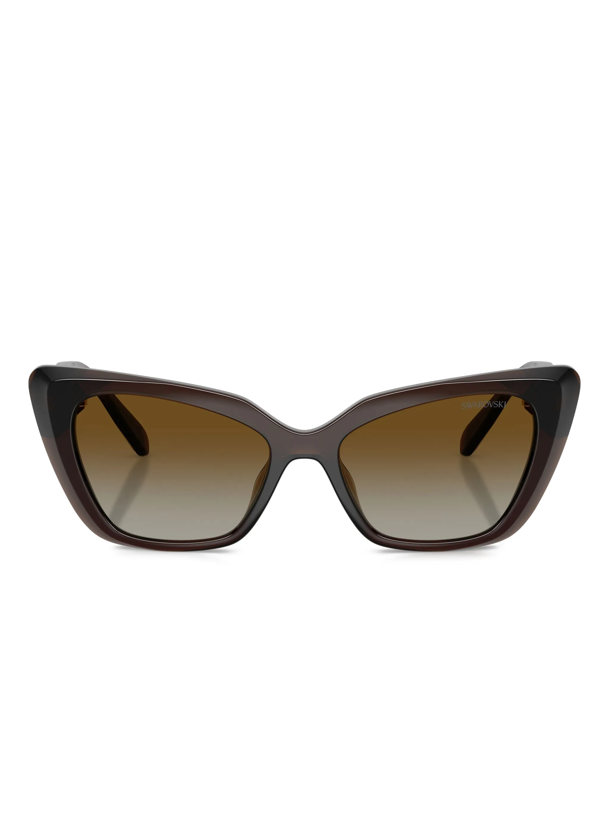 

Декорированные солнцезащитные очки в оправе кошачий глаз Swarovski, коричневый