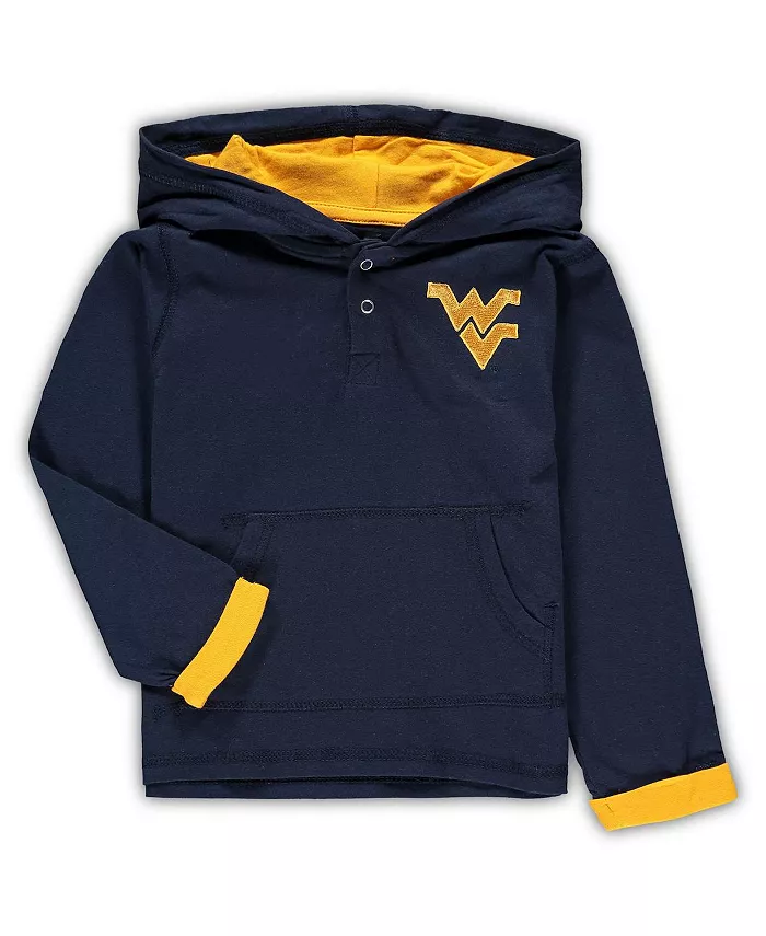 Детский комплект для мальчиков: худи и брюки West Virginia Mountaineers с принтом маков, цвет темно-синий/серый меланж Colosseum — фото 3
