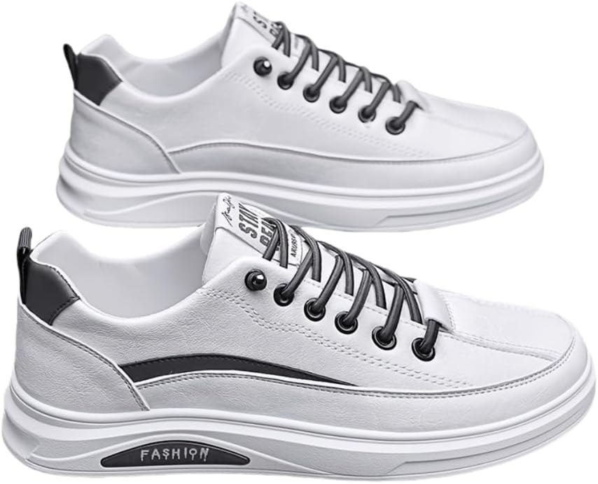 

Мужские низкие повседневные кроссовки с толстой подошвой из ПВХ и круглым носком, стелька с амортизирующей EVA для комфорта во все сезоны Hhhchpm, белый