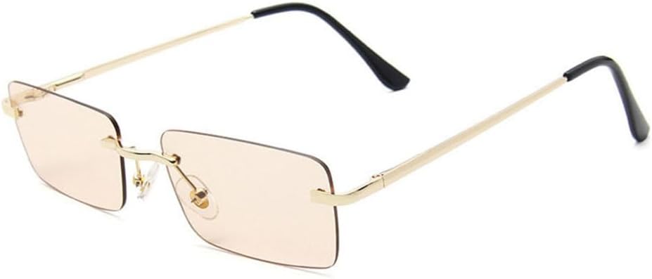 

Солнцезащитные очки MUTYNE в винтажном стиле, прямоугольные, без оправы, металлические, женские, модные, с прозрачными линзами цвета океана, солнцезащитные очки UV400, Light Tea