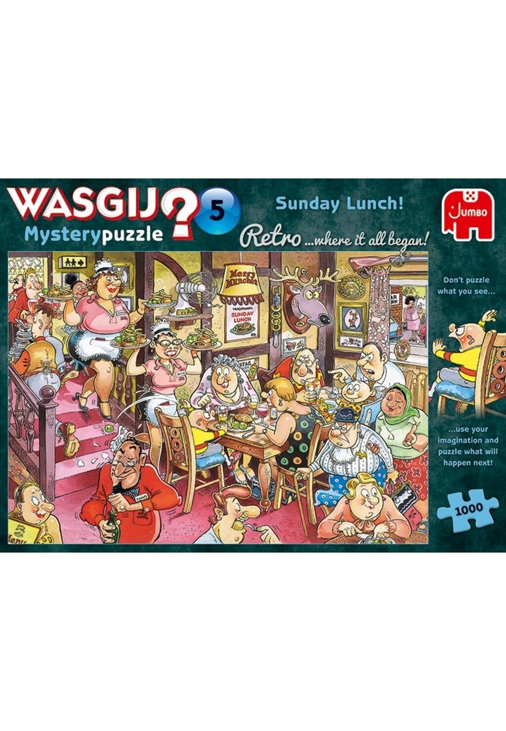 

Пазл WASGIJ RETRO MYSTERY 5-SONNTAGSESSEN 1000 TEILE PUZZ Jumbo, цвет multi-coloured