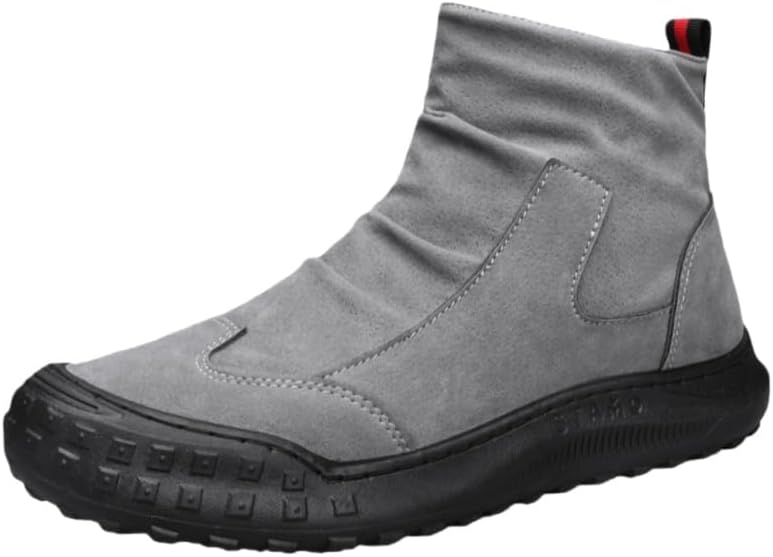 

Мужские высокие ботинки с противоскользящей и износостойкой подошвой - для повседневного использования на улице, поездок на работу, для любого сезона и горных походов Fusecottc, серый