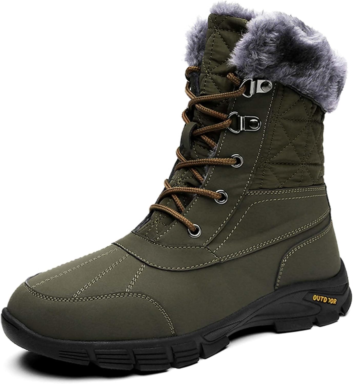 

Мужские и женские зимние снегоступы, водонепроницаемые, с теплой флисовой подкладкой, зимние походные ботинки до щиколотки, противоскользящие, подходят для холодной погоды, прогулок, работы и спорта Generic, зеленый