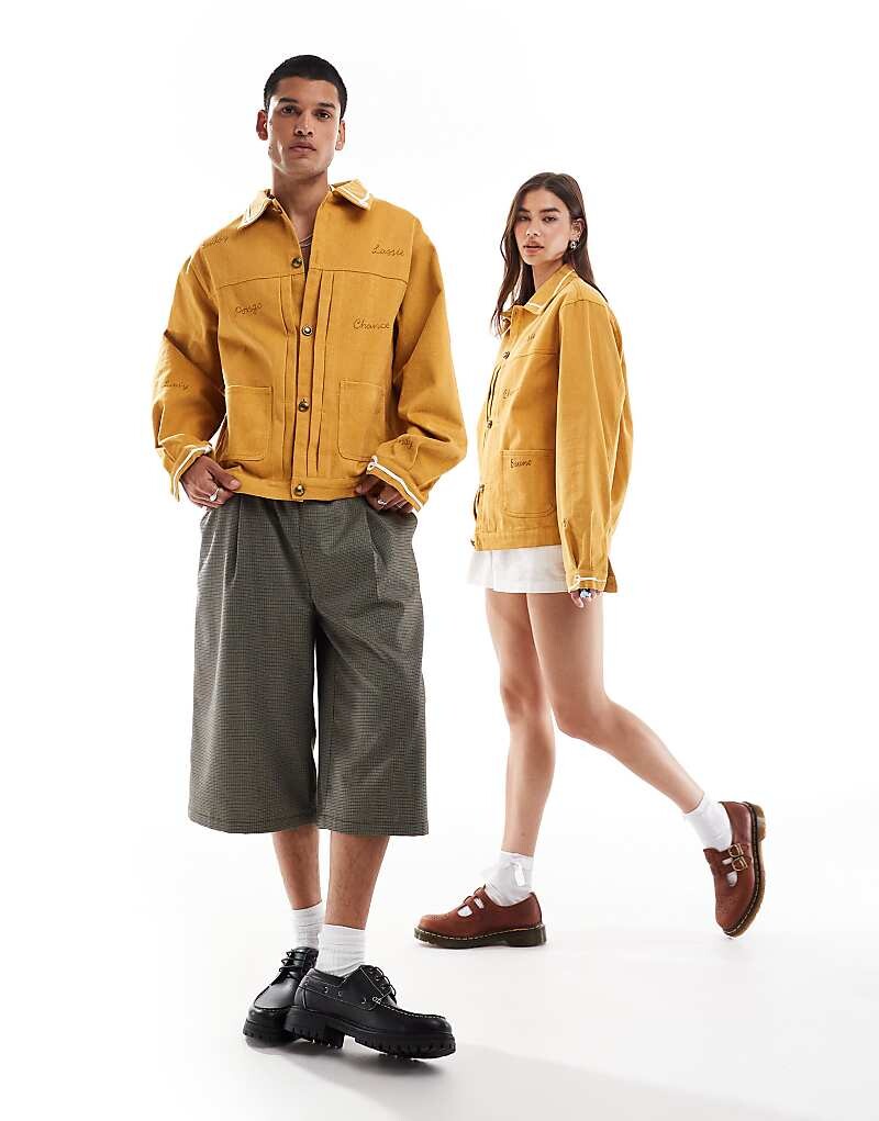 

Куртка унисекс с вышивкой Sister Jane цвета охры