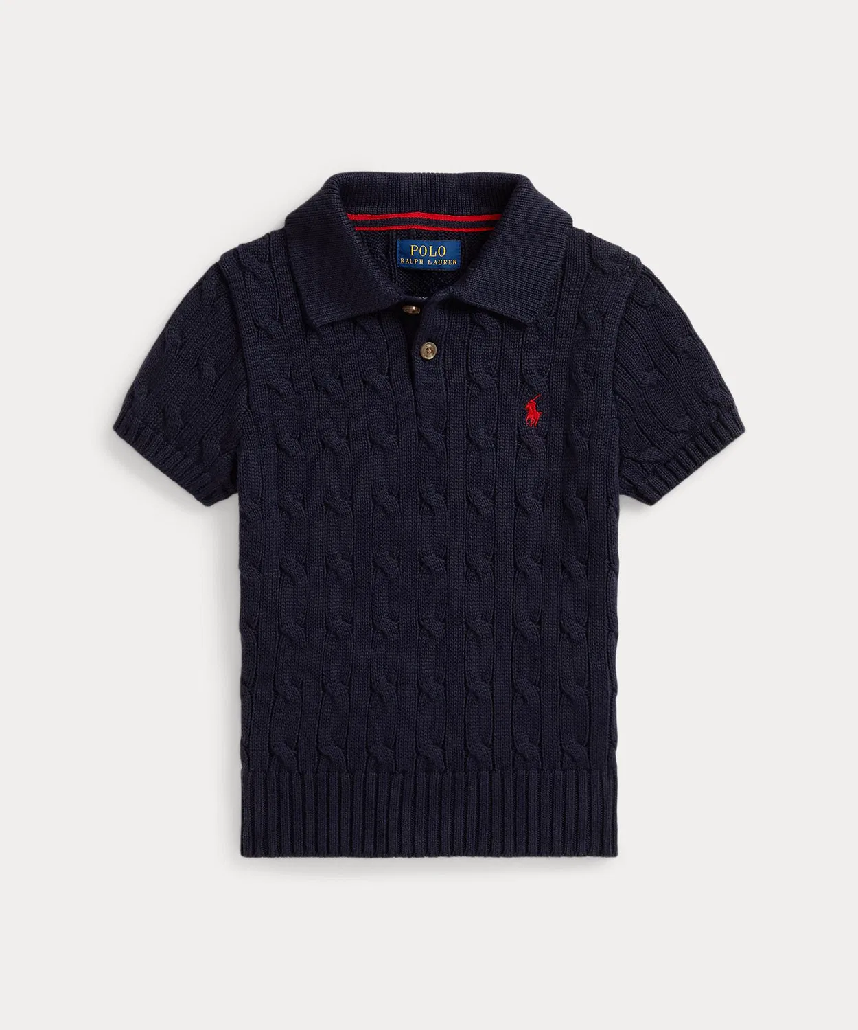 Свитер с поло-воротником хлопковый твидовый Ralph Lauren детский тёмно-синий