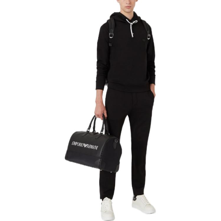 Джоггеры из двойного джерси с нашивкой в виде орла EMPORIO ARMANI, черные — фото 3