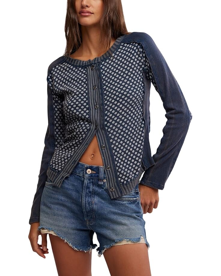 

Футболка Free People Instant Classic Tee, цвет Indigo Combo