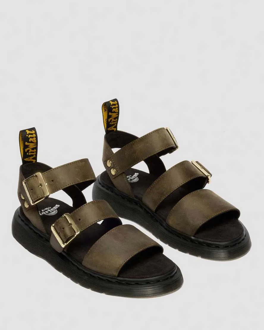 Кожаные гладиаторские сандалии Gryphon Dr Martens, зеленый — фото 4