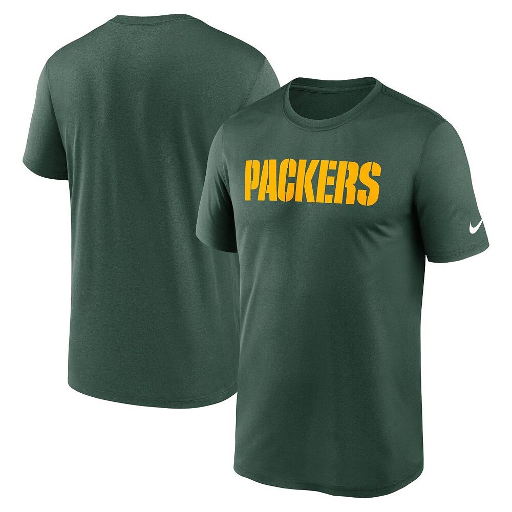 Мужская футболка Nike Green Green Bay Packers Primetime Legend Wordmark Performance, цвет Pkr Green