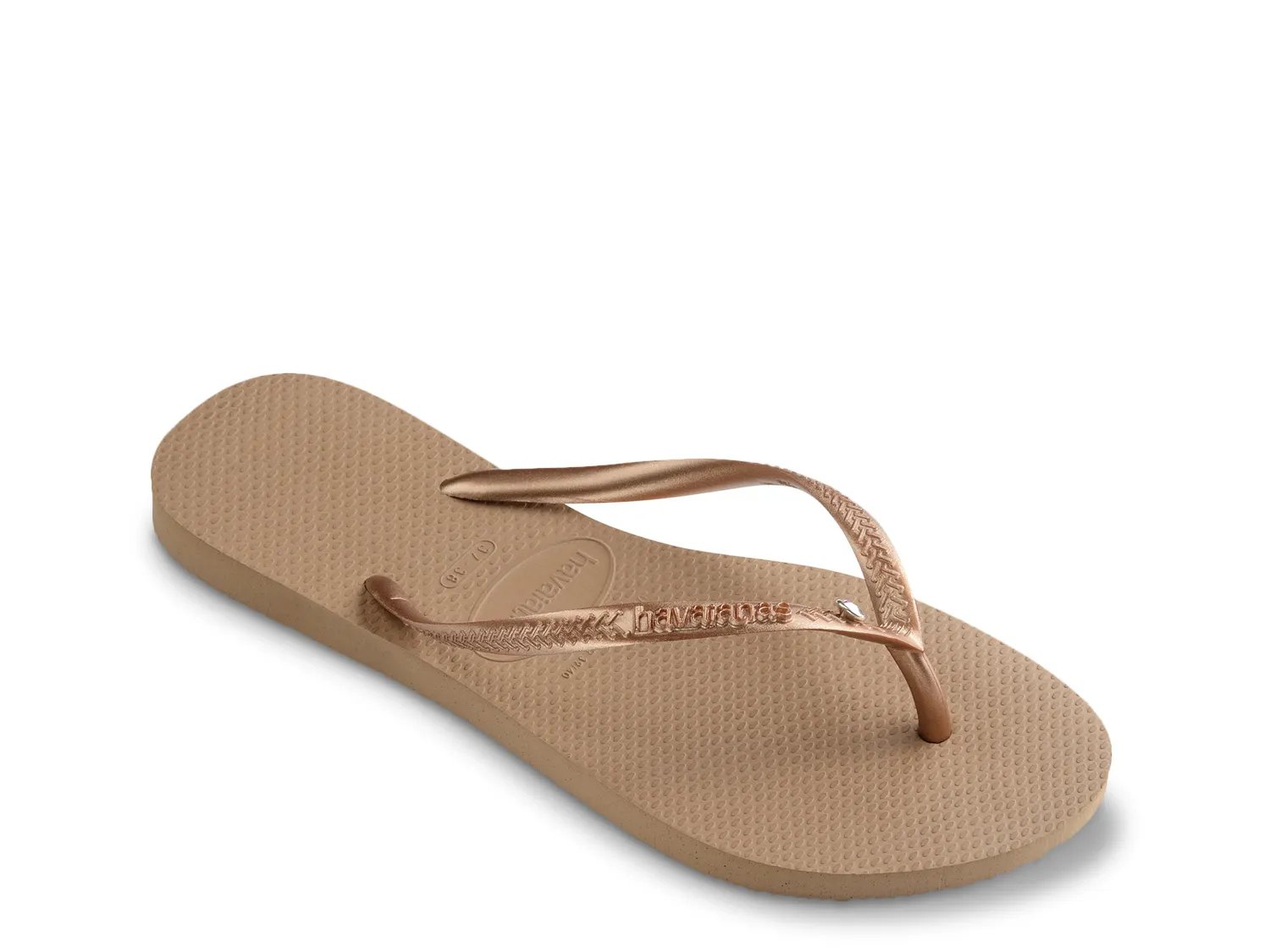 Сандалии Havaianas Slim Crystal Flip Flop - Women's, Rose Gold Metallic