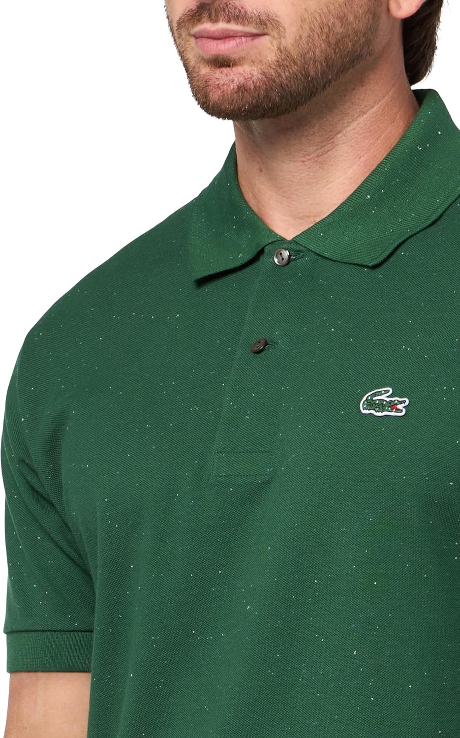 Lacoste мужская классическая футболка поло мини-пике марль, Vert Neps — фото 3
