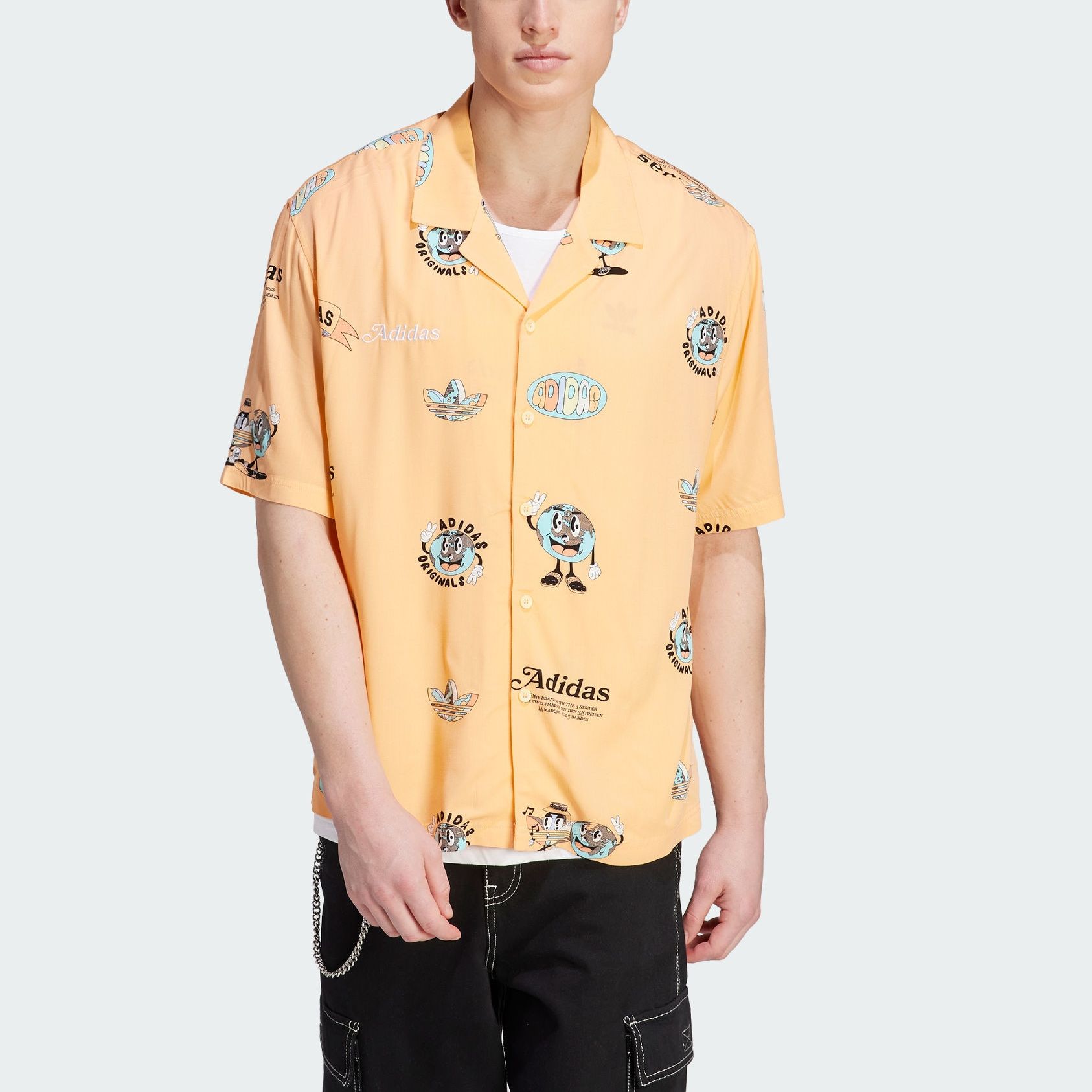 Футболка Adidas Originals мужская кислотно-оранжевая желтая — фото 3