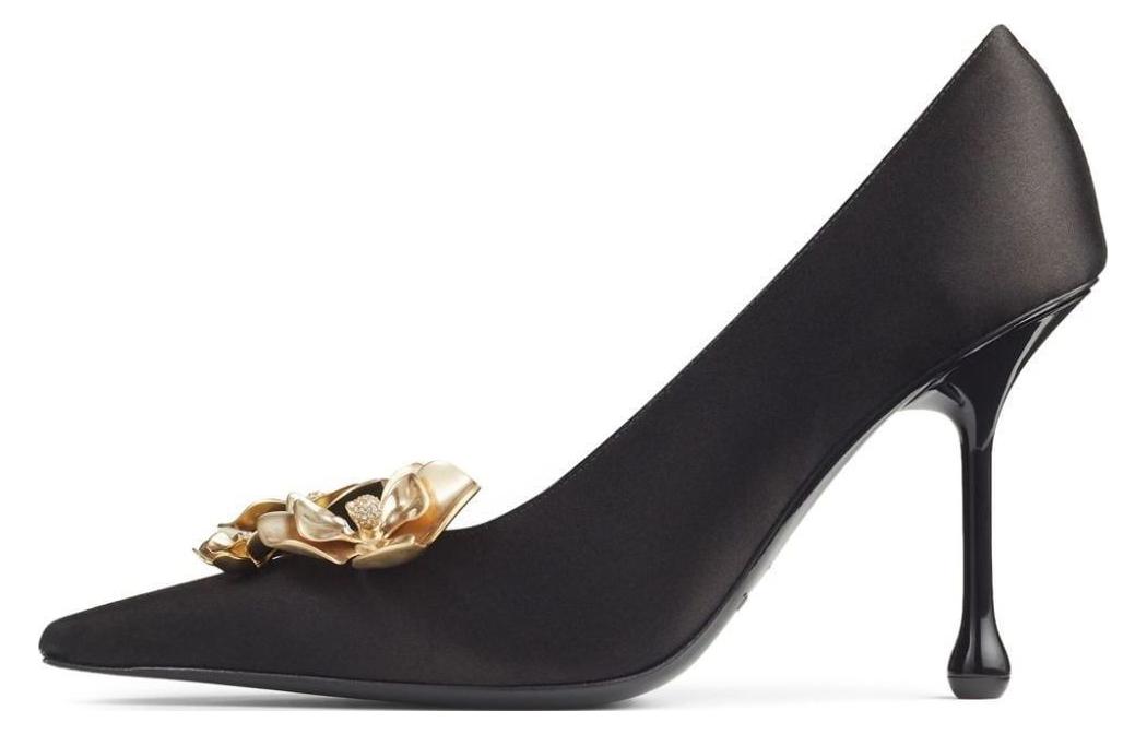 Сатиновые туфли Ixia 95 мм Jimmy Choo, Black
