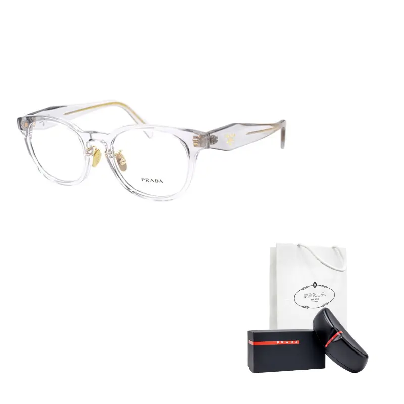 

PRADA Круглая оправа для очков женские прозрачные серые, Transparent Gray