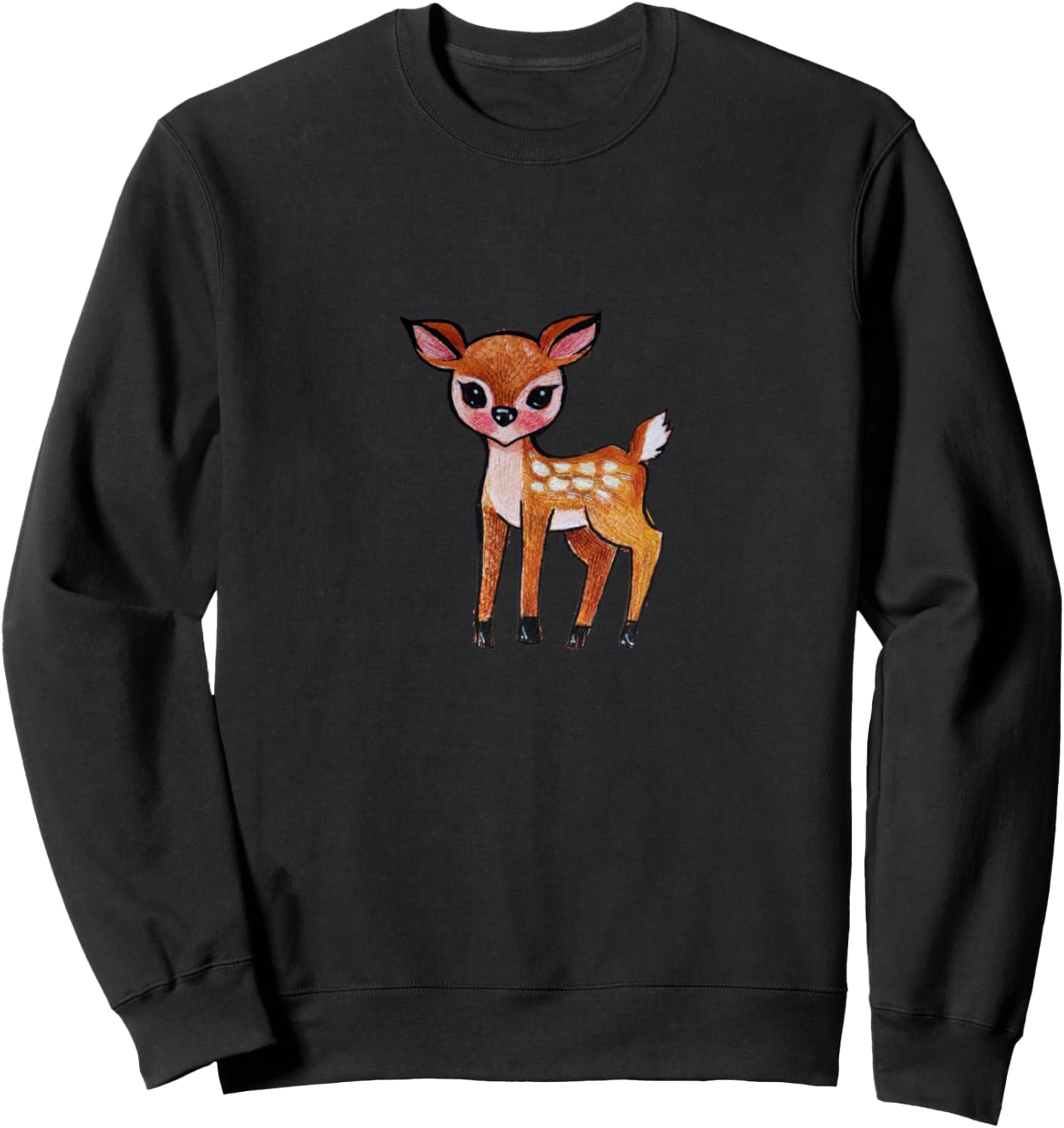 

Иллюстрация олененка, детеныш оленя, толстовка с изображением оленя Vintage Fawns Arts Snugg, черный